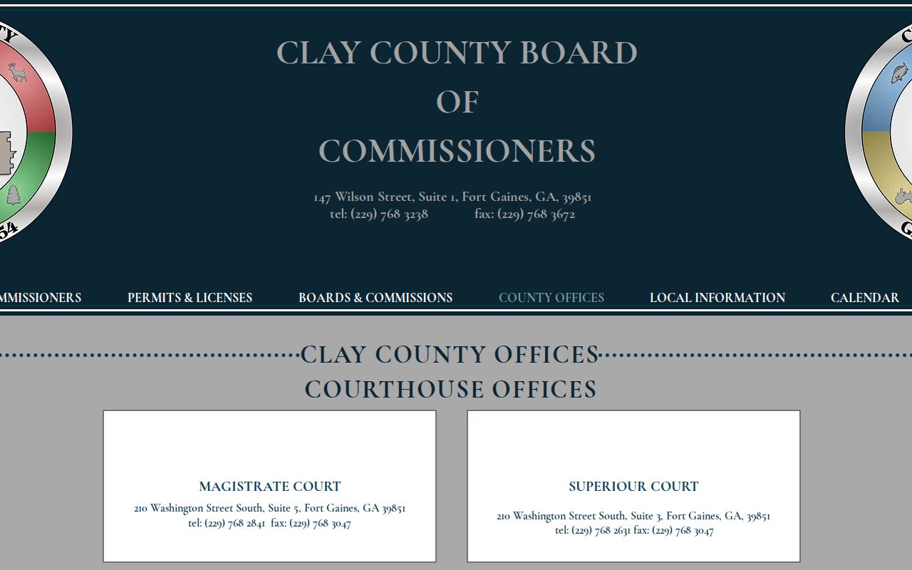 Clay County Georgia Fort Gaines police department county office record